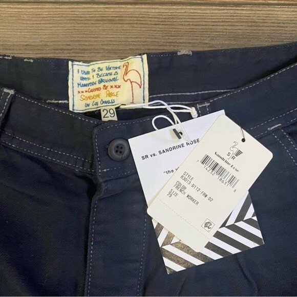 Sandrine Rose x Free People French Worker patch pants NWT Womens Sz 29 - Picture 7 of 15